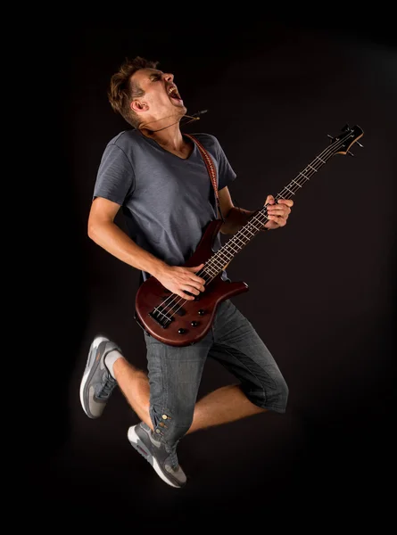 Bass guitarist. — Stock Photo, Image