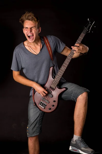 Basszus gitáros. — Stock Fotó