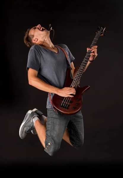 Bass guitarist. — Stock Photo, Image