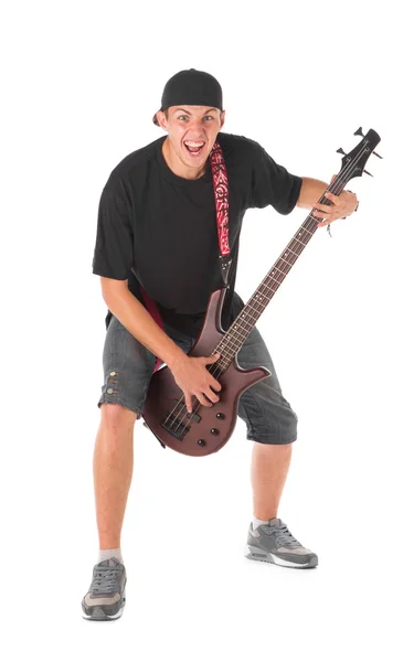 Bass guitarist. — Stock Photo, Image