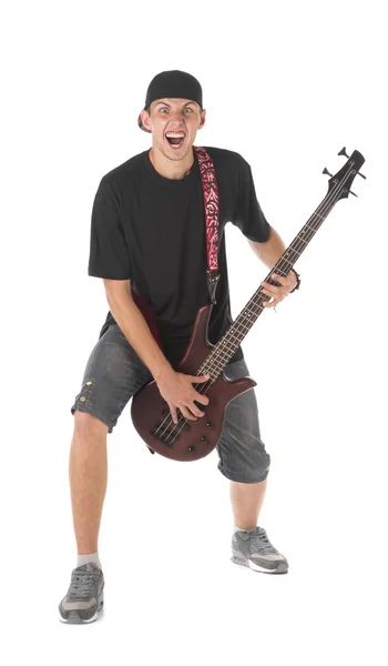 Bass guitarist. — Stock Photo, Image