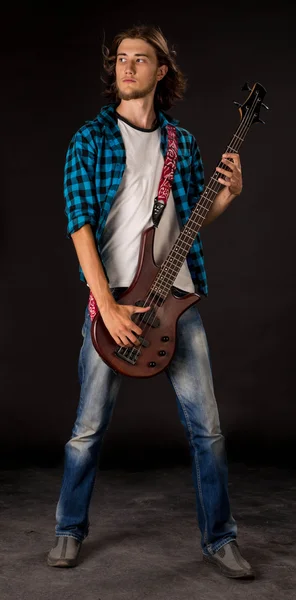 Bass guitarist. — Stock Photo, Image