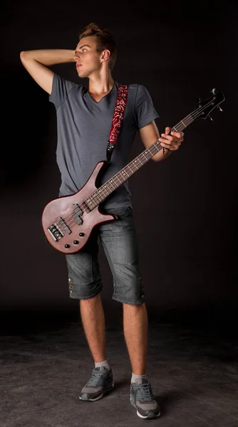 Bass guitarist. — Stock Photo, Image