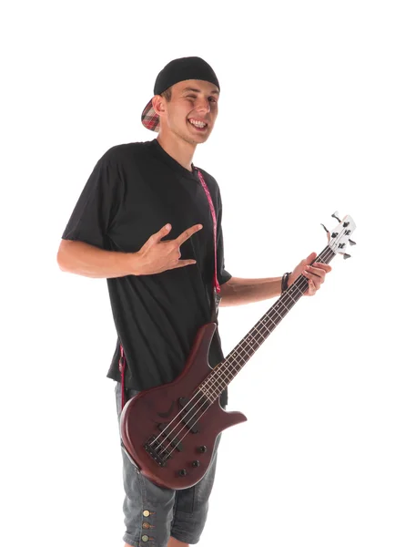 Bass guitarist. — Stock Photo, Image