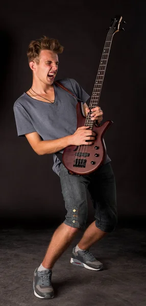 Bass guitarist. — Stock Photo, Image