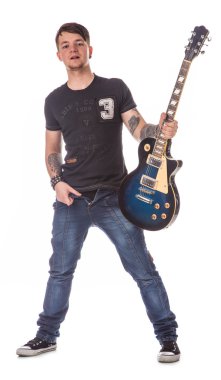Holding gitar gitarist kurşun