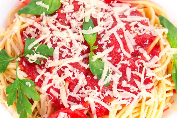 Pasta con salsa de tomate —  Fotos de Stock