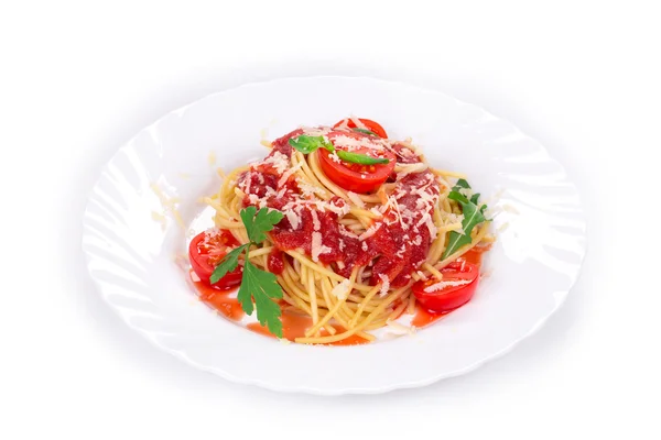 Pasta with tomato sauce — Stock Photo, Image