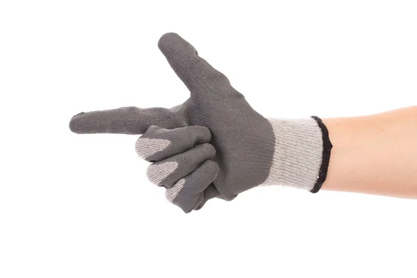Rubber beschermende grijze handschoen. — Stockfoto
