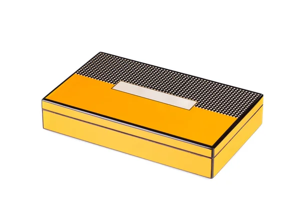 Closed yellow humidor — Stock Photo, Image