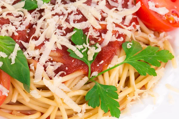 Pasta med tomatsås — Stockfoto