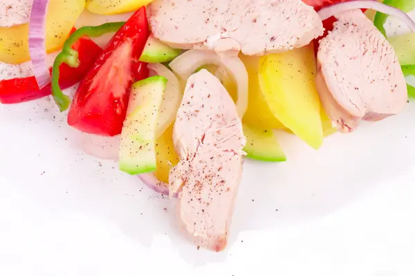 Chicken salad with potatoes — Stock Photo, Image