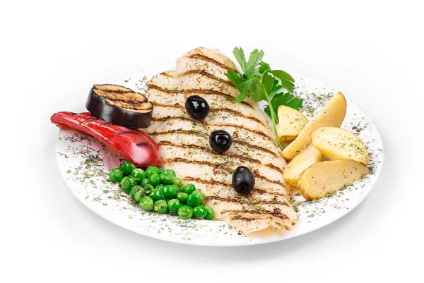 Fischfilet mit Gemüse. — Stockfoto