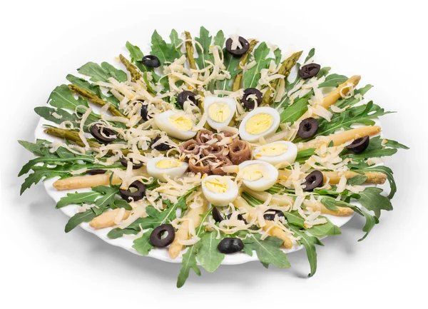 Salada de espargos com anchovas — Fotografia de Stock