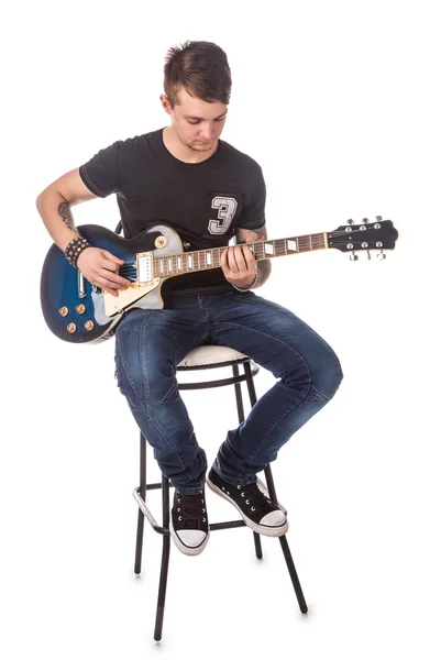 Lead guitarist playing guitar — Stock Photo, Image