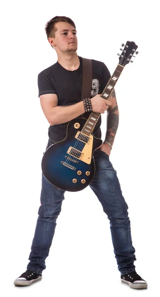 Lead guitarist holding guitar — Stock Photo, Image