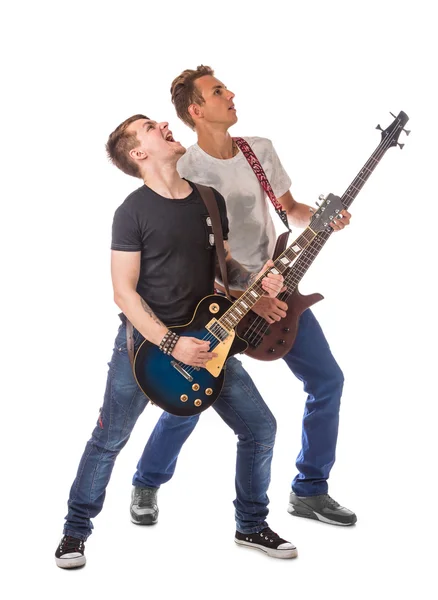 Lead and bass guitarists — Stock Photo, Image