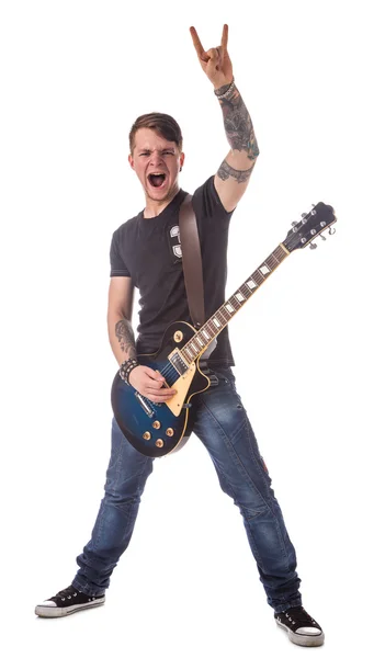 Lead guitarist playing guitar — Stock Photo, Image