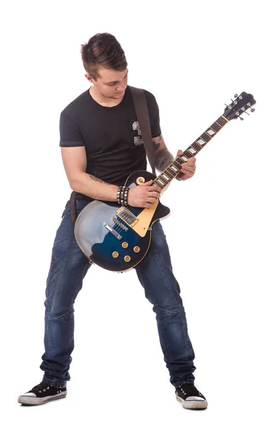 Lead guitarist playing guitar — Stock Photo, Image