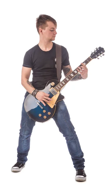 Guitarrista principal tocando guitarra — Fotografia de Stock