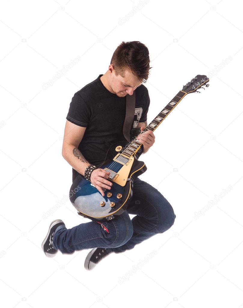 Lead guitarist playing guitar