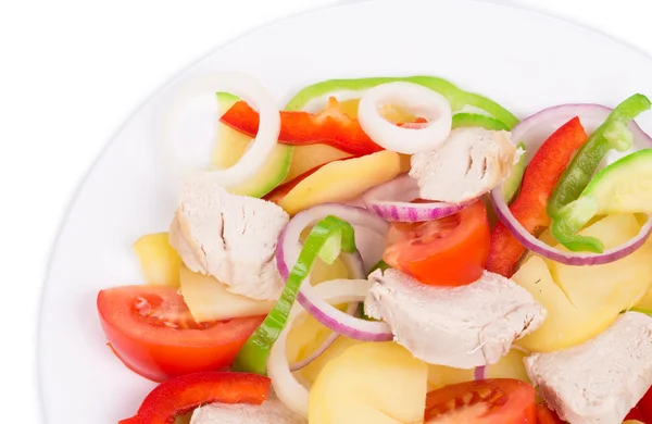 Salada de carne quente com legumes — Fotografia de Stock