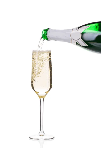 Champagne pouring in a glass. — Stock Photo, Image