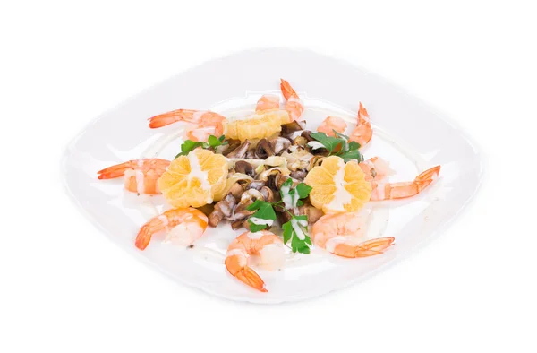 Ensalada de camarones con setas . — Foto de Stock