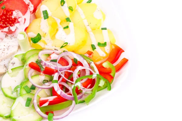 Warmer Fleischsalat mit Gemüse — Stockfoto