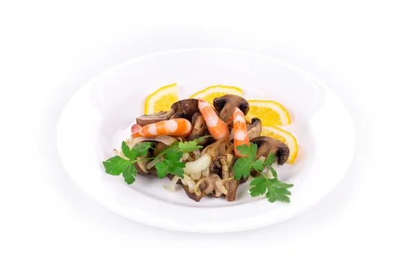 Salade de crevettes aux champignons — Photo