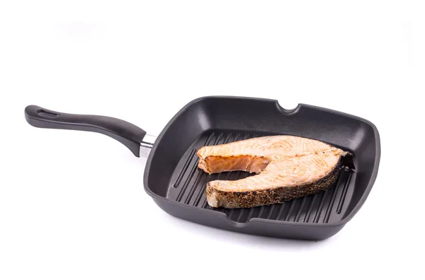 Gegrilde zalm steak. — Stockfoto