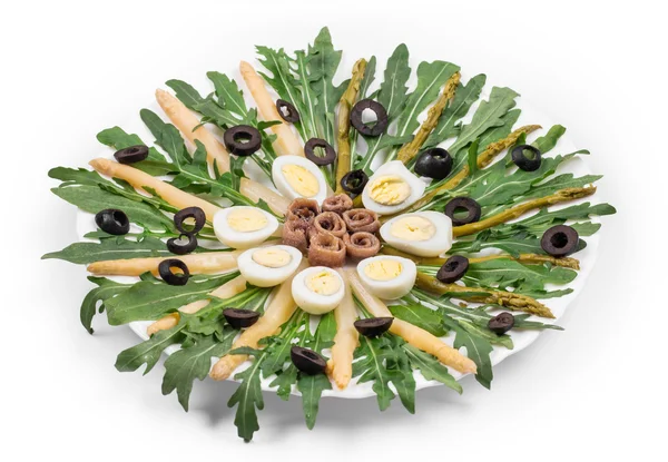 Asparagus salad with anchovies. — Stock Photo, Image