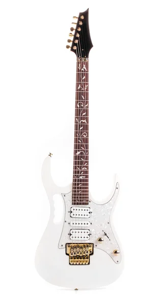 Bella chitarra elettrica bianca . — Foto Stock