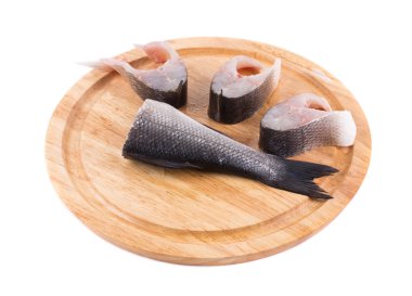 Fillet of fresh raw fish clipart