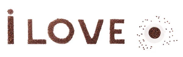 Me encantan los granos de café signo . — Foto de Stock