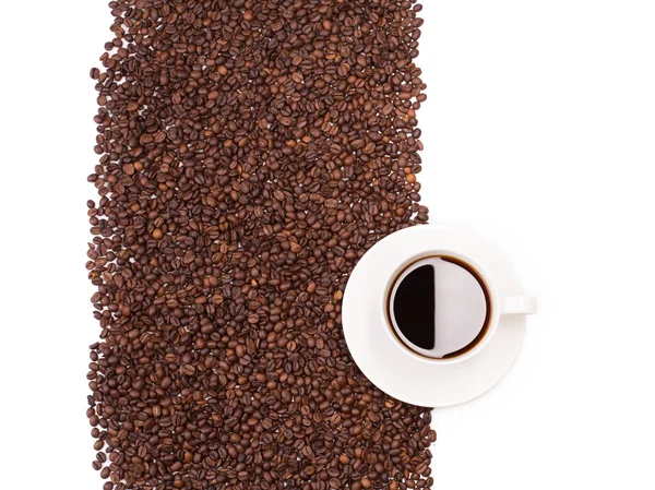 Csésze kávé és a bab. — Stock Fotó