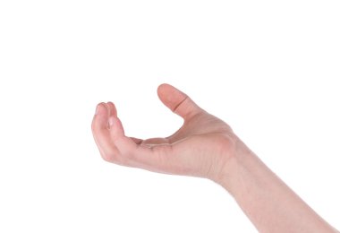 erkek eli bir şeye uzanıyor.