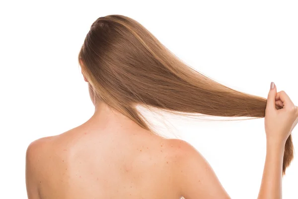 Meisje met mooie lange haren — Stockfoto