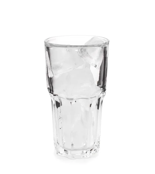 Glas med isbitar. — Stockfoto