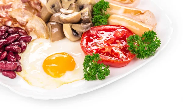 Fried egg with sausage — Stock Photo, Image