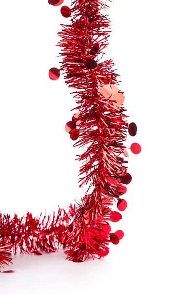 Pozlátko červené vánoční s hvězdičkami. — Stock fotografie