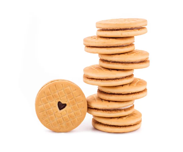 Close up cookies biscuit with filling. — Stock Photo, Image