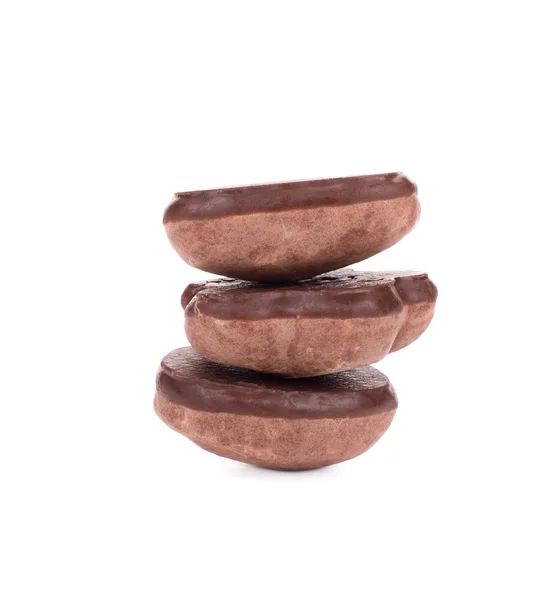 Stack of biscuits with chocolate. — Stock Photo, Image