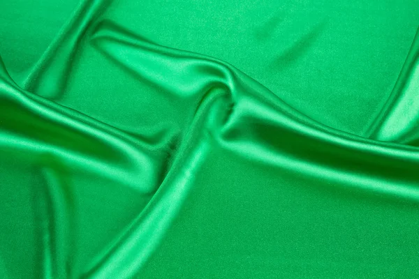 Green silk texture. — Stock Photo, Image