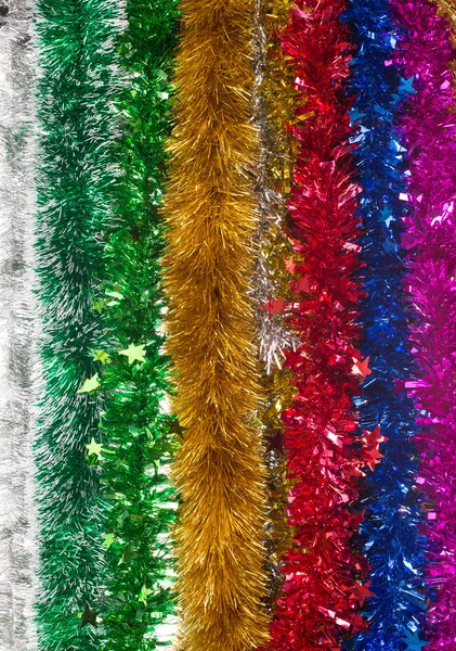 Tinsels van verschillende kleuren. — Stockfoto