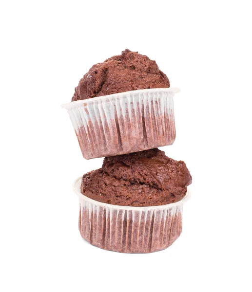 Muffins beyaz zemin üzerine — Stok fotoğraf