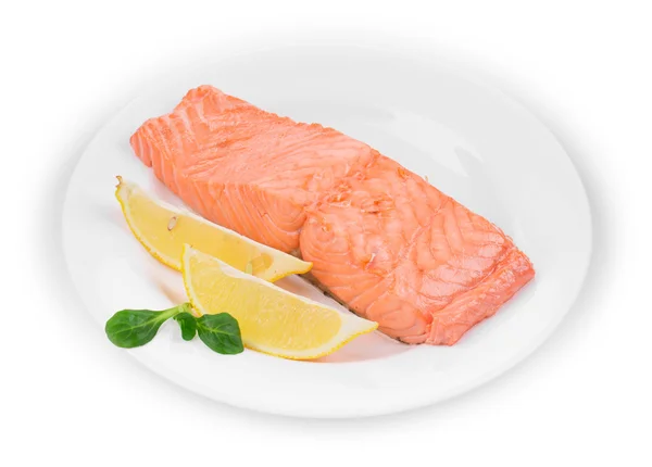 Gefrituurde zalmfilet — Stockfoto