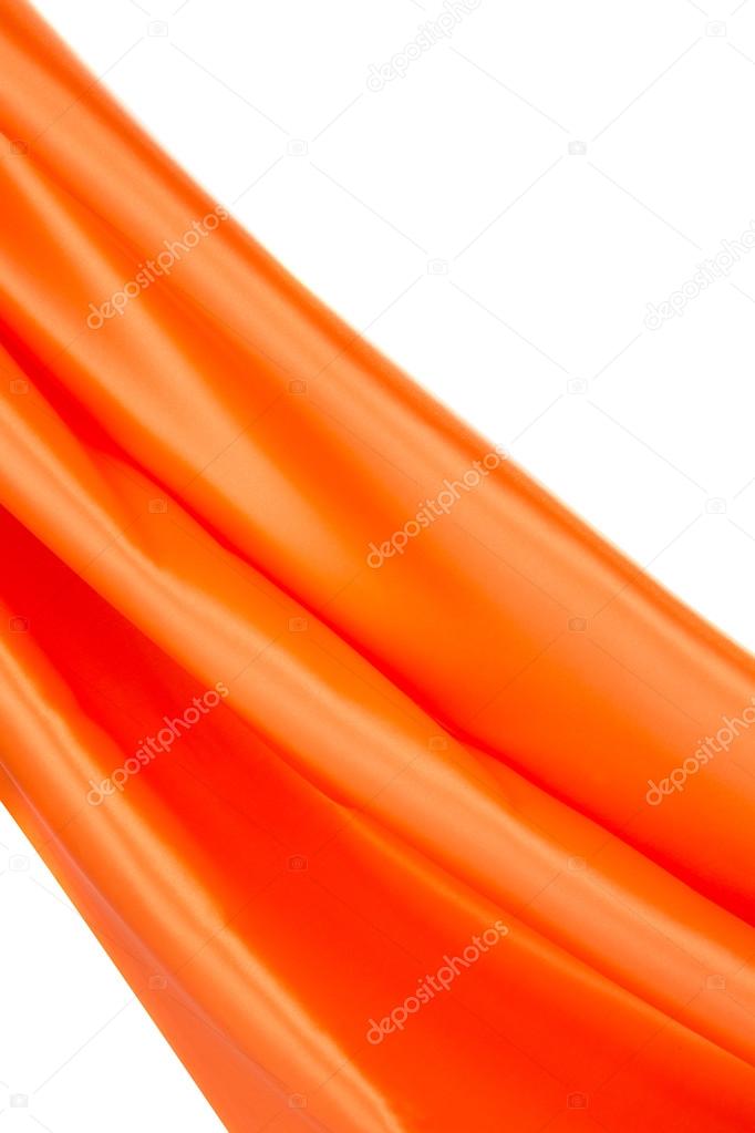 Orange silk drapery.