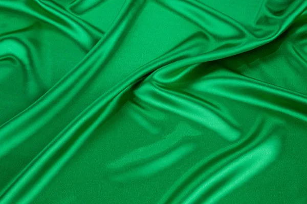 绿色丝绸窗帘. — 图库照片