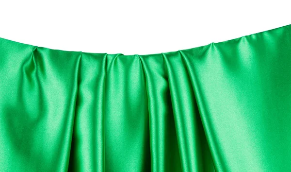绿色丝绸窗帘. — 图库照片